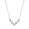 Thumbnail Image 2 of Diamond Five-Stone Bezel Necklace 1/10 ct tw 10K White Gold 18"