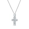 Thumbnail Image 2 of Diamond Cross Necklace 1/20 ct tw 10K White Gold 18"