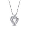 Thumbnail Image 2 of Diamond Heart Charm Necklace 1/15 ct tw 10K White Gold 18"