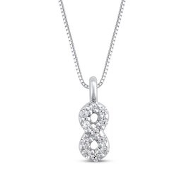 Diamond Infinity Symbol Necklace 1/20 ct tw 10K White Gold 18&quot;