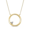 Thumbnail Image 1 of Open Circle Diamond Accent Necklace 10K Yellow Gold 18"
