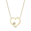 Thumbnail Image 1 of Diamond Accent Heart Outline Necklace 10K Yellow Gold 18"