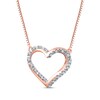 Thumbnail Image 1 of Diamond Twist Heart Necklace 1/10 ct tw 10K Rose Gold 18"