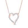 Thumbnail Image 2 of Diamond Twist Heart Necklace 1/10 ct tw 10K Rose Gold 18"
