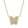 Thumbnail Image 1 of Diamond Butterfly Necklace 1/20 ct tw 10K Yellow Gold 18"