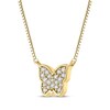 Thumbnail Image 2 of Diamond Butterfly Necklace 1/20 ct tw 10K Yellow Gold 18"