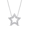 Thumbnail Image 1 of Diamond Star Outline Necklace 1/10 ct tw 10K White Gold 18"