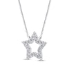 Thumbnail Image 2 of Diamond Star Outline Necklace 1/10 ct tw 10K White Gold 18"