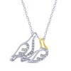 Thumbnail Image 1 of Diamond Lovebirds Necklace 1/15 ct tw Sterling Silver & 10K Yellow Gold 18"