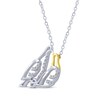 Thumbnail Image 2 of Diamond Lovebirds Necklace 1/15 ct tw Sterling Silver & 10K Yellow Gold 18"