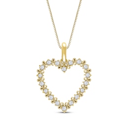 Diamond Heart & Infinity Necklace 1/4 ct tw 10K Yellow Gold 18&quot;