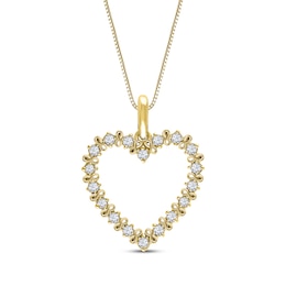Diamond Heart & Infinity Necklace 1/4 ct tw 10K Yellow Gold 18"