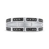 Thumbnail Image 2 of Men's Black Diamond Brick Pattern Wedding Band 1/3 ct tw 10K White Gold