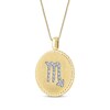 Thumbnail Image 2 of Diamond Zodiac Scorpio Symbol Brushed Disc Necklace 1/10 ct tw 10K Yellow Gold 18"