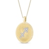 Thumbnail Image 2 of Diamond Zodiac Sagittarius Symbol Brushed Disc Necklace 1/10 ct tw 10K Yellow Gold 18"