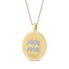 Thumbnail Image 2 of Diamond Zodiac Aquarius Symbol Brushed Disc Necklace 1/10 ct tw 10K Yellow Gold 18"