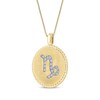 Thumbnail Image 2 of Diamond Zodiac Capricorn Symbol Brushed Disc Necklace 1/10 ct tw 10K Yellow Gold 18"