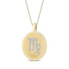 Thumbnail Image 2 of Diamond Zodiac Virgo Symbol Brushed Disc Necklace 1/10 ct tw 10K Yellow Gold 18"