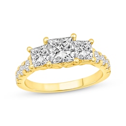Lab-Created Diamonds by KAY Three-Stone Engagement Ring 2-1/2 ct tw 14K Yellow Gold