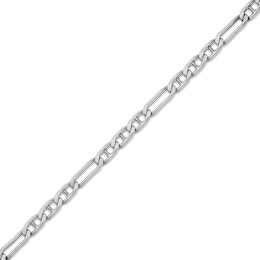 4.5mm Diamond-Cut Mariner & Figaro Link Chain Necklace Solid Sterling Silver 22"