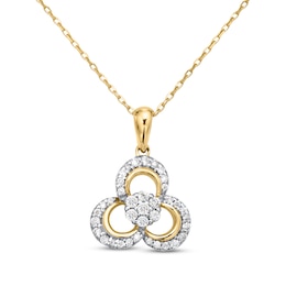 Diamond Trefoil Necklace 1/4 ct tw 10K Yellow Gold