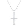 Thumbnail Image 1 of Diamond Cross Necklace 1/10 ct tw 10K White Gold 18&quot;