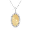 Thumbnail Image 1 of Diamond Praying Hands Necklace 1/4 ct tw 10K Yellow Gold & Sterling Silver 18"