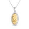 Thumbnail Image 2 of Diamond Praying Hands Necklace 1/4 ct tw 10K Yellow Gold & Sterling Silver 18"