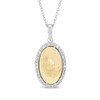 Thumbnail Image 1 of Diamond Praying Hands Necklace 1/10 ct tw 10K Yellow Gold & Sterling Silver 18"
