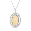 Thumbnail Image 1 of Diamond Praying Hands Double Frame Necklace 1/20 ct tw 10K Yellow Gold & Sterling Silver 18"