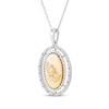 Thumbnail Image 2 of Diamond Praying Hands Double Frame Necklace 1/20 ct tw 10K Yellow Gold & Sterling Silver 18"