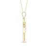 Thumbnail Image 3 of Baguette & Round-Cut Diamond Cross Necklace 1/3 ct tw 10K Yellow Gold 18"