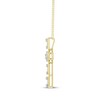 Thumbnail Image 3 of Baguette & Round-Cut Diamond Grid Cross Necklace 1/2 ct tw 10K Yellow Gold 18"
