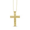 Thumbnail Image 4 of Baguette & Round-Cut Diamond Grid Cross Necklace 1/2 ct tw 10K Yellow Gold 18"