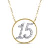 Thumbnail Image 1 of Diamond Quinceañera Circle Necklace 1/8 ct tw 10K Yellow Gold 18"