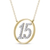Thumbnail Image 2 of Diamond Quinceañera Circle Necklace 1/8 ct tw 10K Yellow Gold 18"