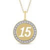 Thumbnail Image 1 of Diamond Quinceañera Cutout Circle Necklace 1/6 ct tw 10K Yellow Gold 18"