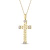Thumbnail Image 2 of Diamond Accent Chain Link Cross Necklace 10K Yellow Gold 18"