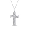 Thumbnail Image 2 of Diamond Filigree Cross Necklace 1/20 ct tw 10K White Gold 18"