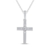 Thumbnail Image 1 of Diamond Accent Cross Necklace 10K White Gold 18"