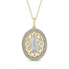 Thumbnail Image 1 of Diamond Our Lady of Guadalupe Oval Filigree Necklace 1/20 ct tw 10K Two-Tone Gold 18"