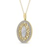 Thumbnail Image 2 of Diamond Our Lady of Guadalupe Oval Filigree Necklace 1/20 ct tw 10K Two-Tone Gold 18"