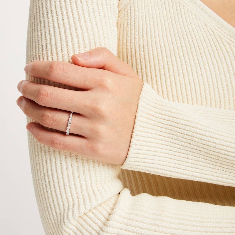 Main Image 4 of Lab-Grown Diamonds Anniversary Band 1/15 ct tw 10K White Gold