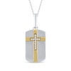 Thumbnail Image 0 of Diamond Cross Dog Tag Necklace 1/20 ct tw 10K Two-Tone Gold 18"