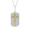 Thumbnail Image 0 of Diamond Cross Dog Tag Necklace 1/20 ct tw 10K Two-Tone Gold 18"