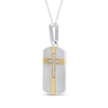 Thumbnail Image 1 of Diamond Cross Dog Tag Necklace 1/20 ct tw 10K Two-Tone Gold 18"