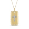 Thumbnail Image 1 of Diamond Cross Dog Tag Necklace 1/20 ct tw 10K Yellow Gold 18"