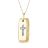 Thumbnail Image 2 of Diamond Cross Dog Tag Necklace 1/20 ct tw 10K Yellow Gold 18"