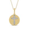 Thumbnail Image 1 of Diamond Medallion Cross Necklace 1/20 ct tw 14K Yellow Gold 18"
