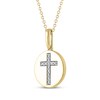 Thumbnail Image 2 of Diamond Medallion Cross Necklace 1/20 ct tw 14K Yellow Gold 18"